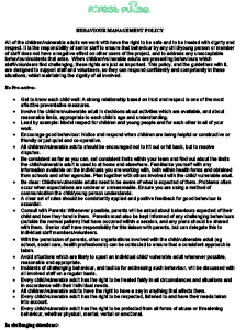 Preview of Behaviour Management Policy