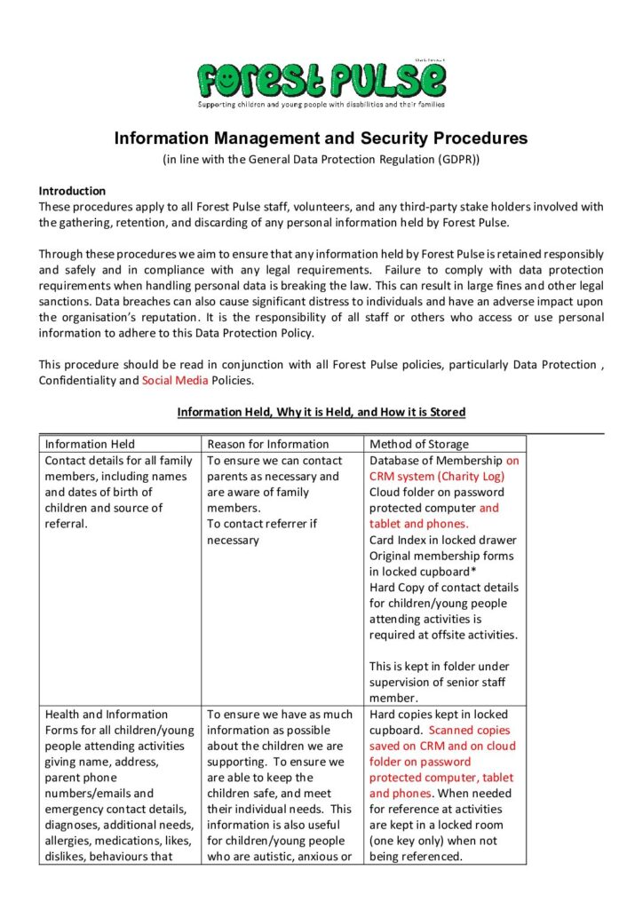Preview of Data Protection – Information Management & Security Procedures