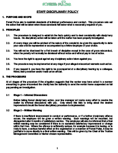 Preview of Staff Disciplinary Policy