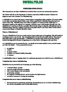 Preview of Whistleblowing Policy